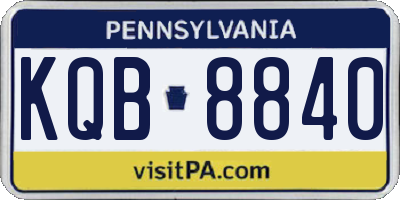 PA license plate KQB8840