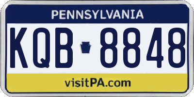 PA license plate KQB8848