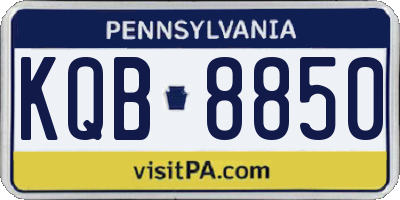 PA license plate KQB8850