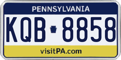 PA license plate KQB8858
