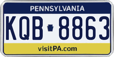 PA license plate KQB8863
