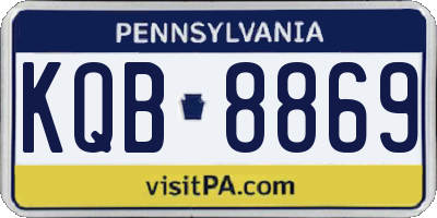 PA license plate KQB8869