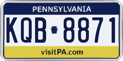 PA license plate KQB8871