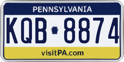 PA license plate KQB8874