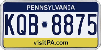 PA license plate KQB8875