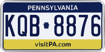 PA license plate KQB8876