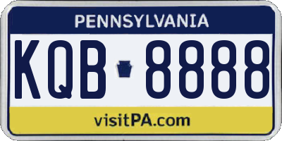 PA license plate KQB8888
