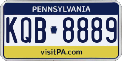 PA license plate KQB8889