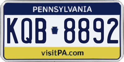PA license plate KQB8892
