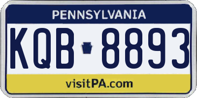 PA license plate KQB8893