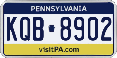 PA license plate KQB8902