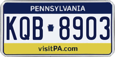PA license plate KQB8903