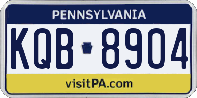 PA license plate KQB8904