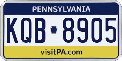 PA license plate KQB8905