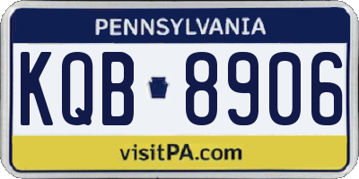 PA license plate KQB8906