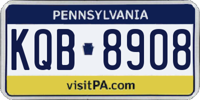 PA license plate KQB8908