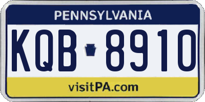 PA license plate KQB8910