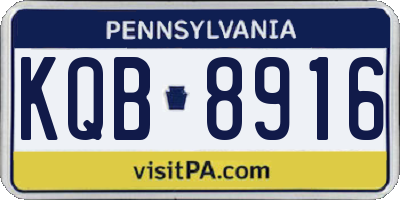 PA license plate KQB8916