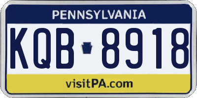 PA license plate KQB8918