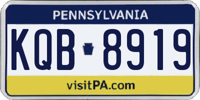PA license plate KQB8919