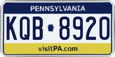 PA license plate KQB8920