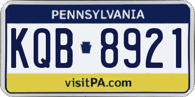 PA license plate KQB8921