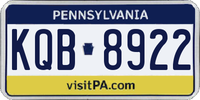 PA license plate KQB8922