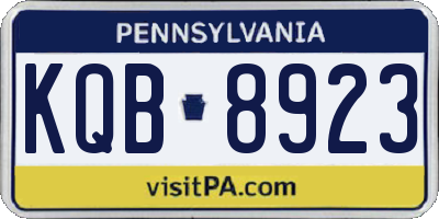 PA license plate KQB8923
