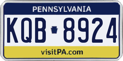 PA license plate KQB8924