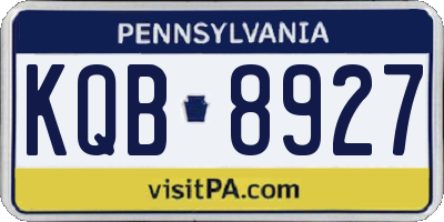 PA license plate KQB8927