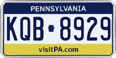 PA license plate KQB8929