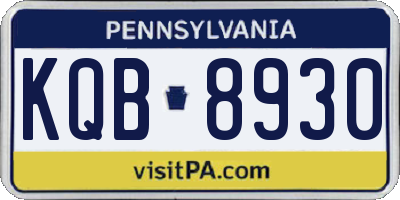 PA license plate KQB8930