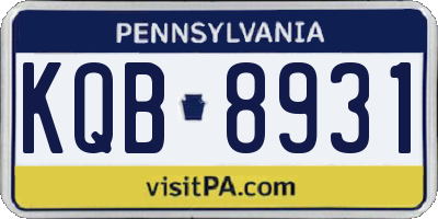 PA license plate KQB8931