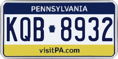 PA license plate KQB8932