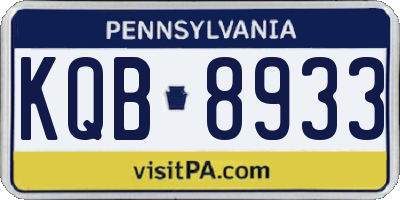 PA license plate KQB8933