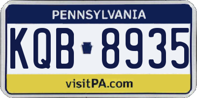 PA license plate KQB8935