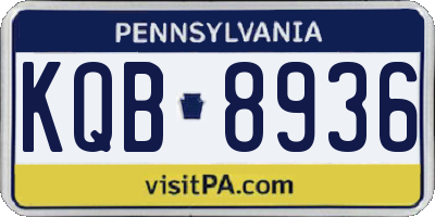 PA license plate KQB8936