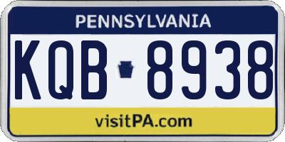 PA license plate KQB8938