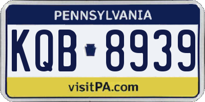 PA license plate KQB8939