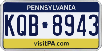 PA license plate KQB8943