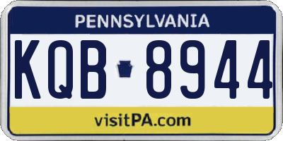PA license plate KQB8944