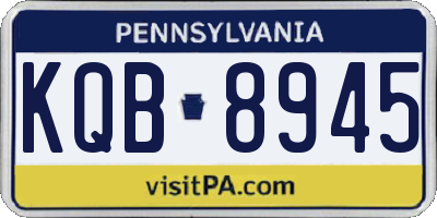 PA license plate KQB8945