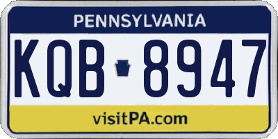 PA license plate KQB8947