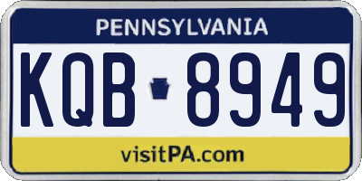 PA license plate KQB8949
