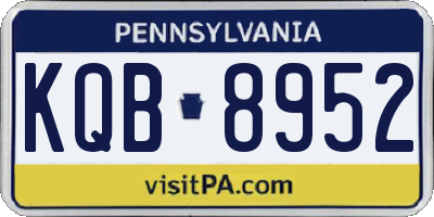 PA license plate KQB8952