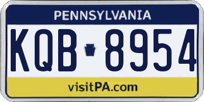 PA license plate KQB8954