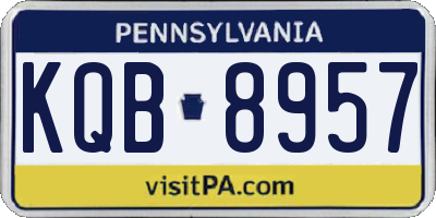 PA license plate KQB8957