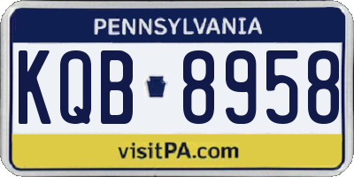 PA license plate KQB8958