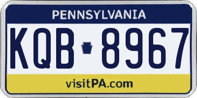PA license plate KQB8967