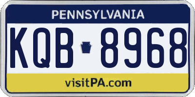 PA license plate KQB8968